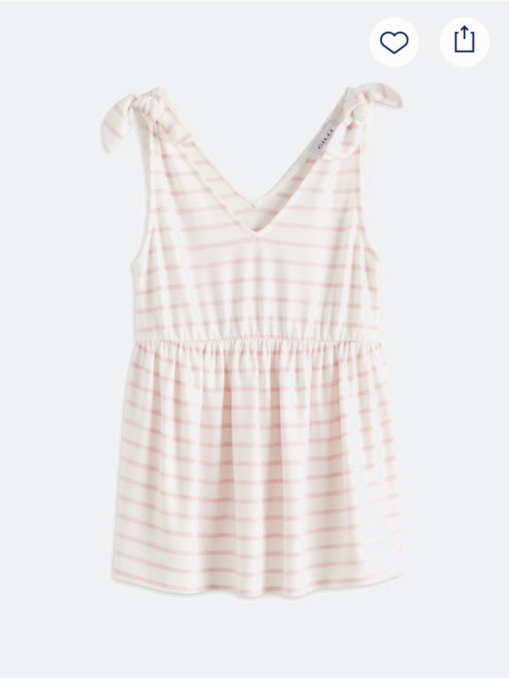 Gilli Striped Tie-Shoulder Tank Top in Light Pink & White